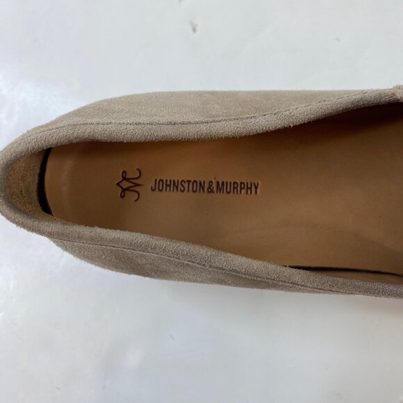 Johnston & Murphy Womens Suede Taupe Tassel Loafers Platform Wedge Size 8.5 - Picture 6 of 8